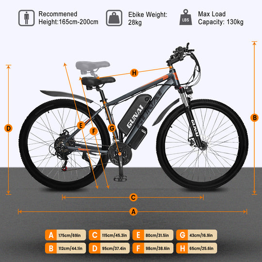 GUNAI GN29 Electric Bike for Adult 29 Inch with 750W Motor 48V 15AH Electric Mountain Bike 21 Speed