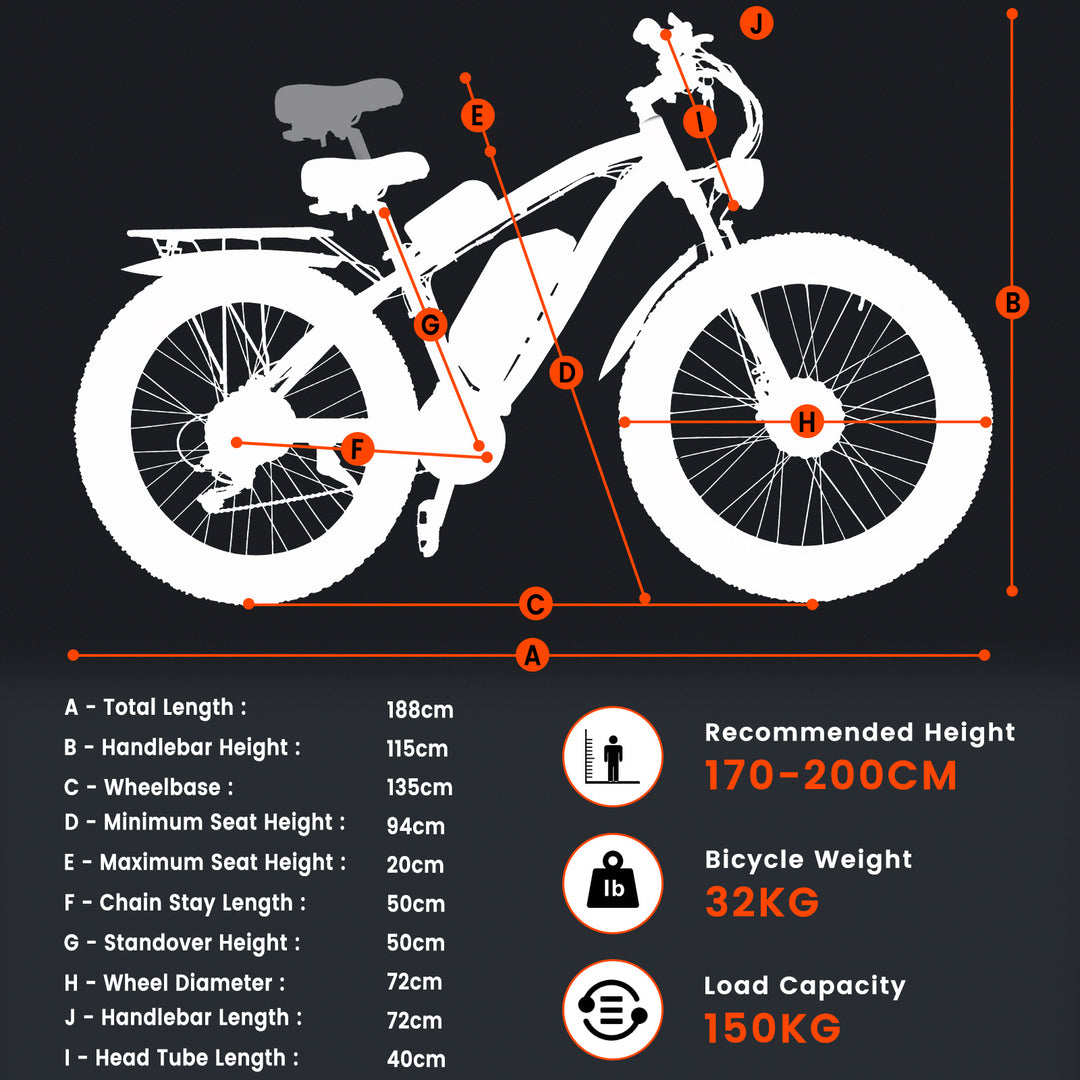 GUNAI GN88 Dual Motor Electric MountainBike 2000W,48V 22AH Battery