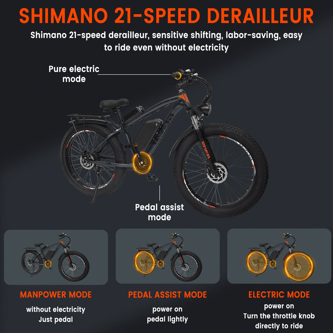 GUNAI GN88 Dual Motor Electric MountainBike 2000W,48V 22AH Battery