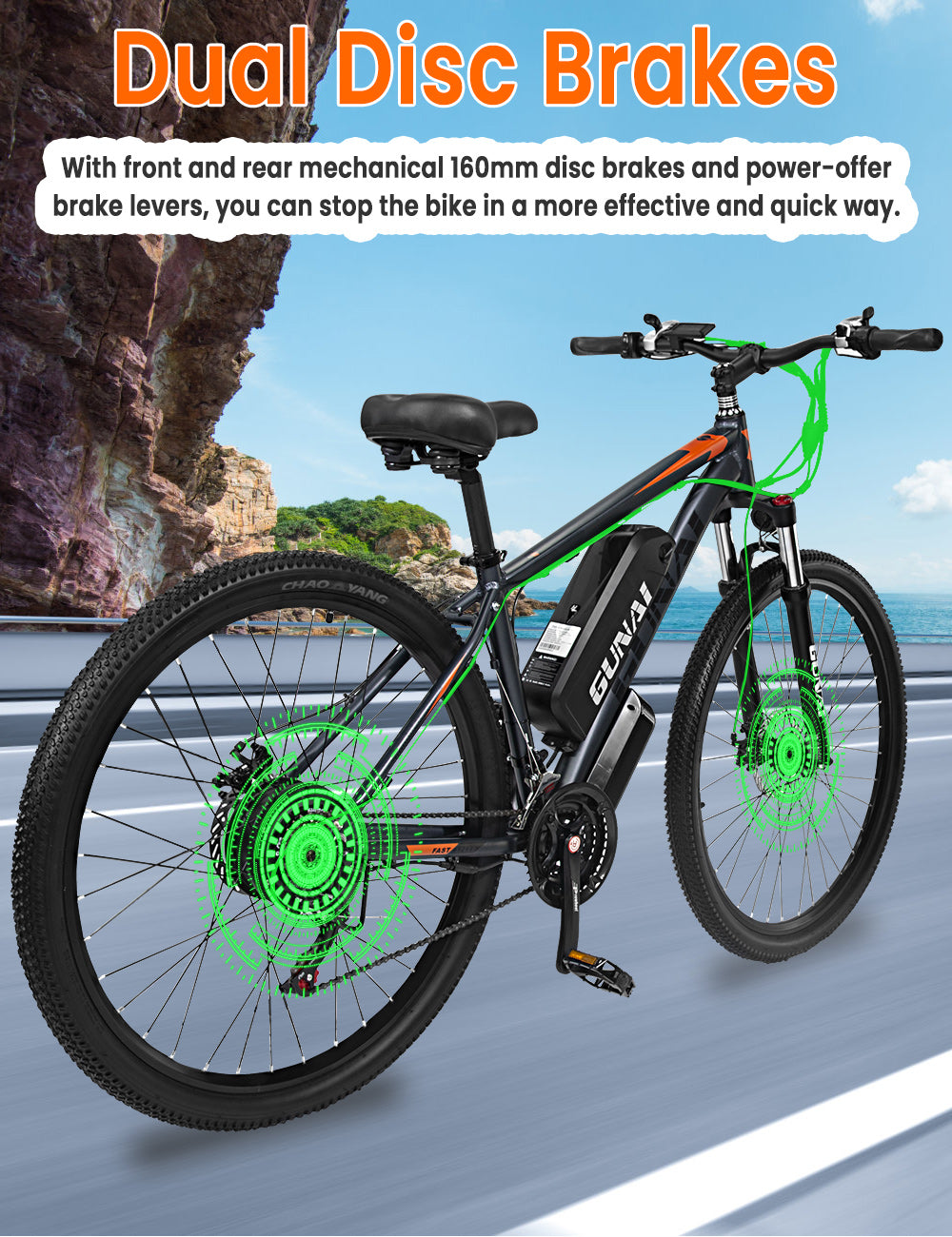 GUNAI GN29 Electric Bike for Adult 29 Inch with 750W Motor 48V 15AH Electric Mountain Bike 21 Speed