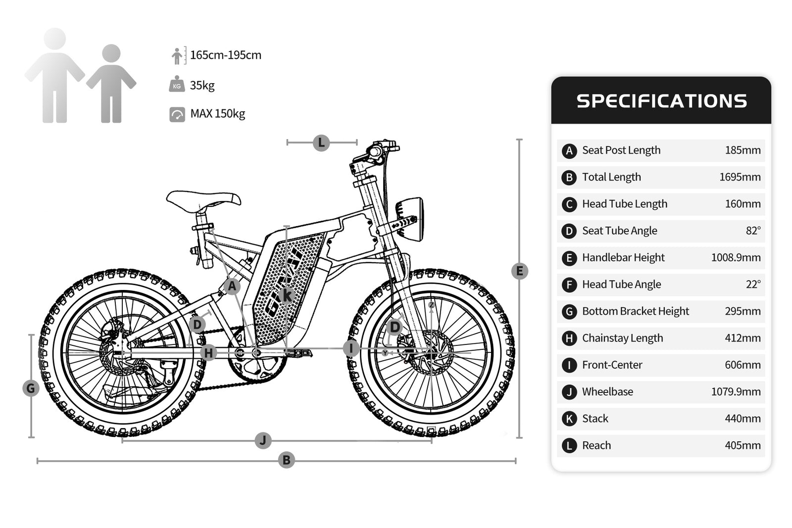 GUNAI MX25 Off-Road ElectricBike 20*4 Inch Wide Tires for Adult Fat Tires 1000W Brushless Motor 48V 25Ah Battery