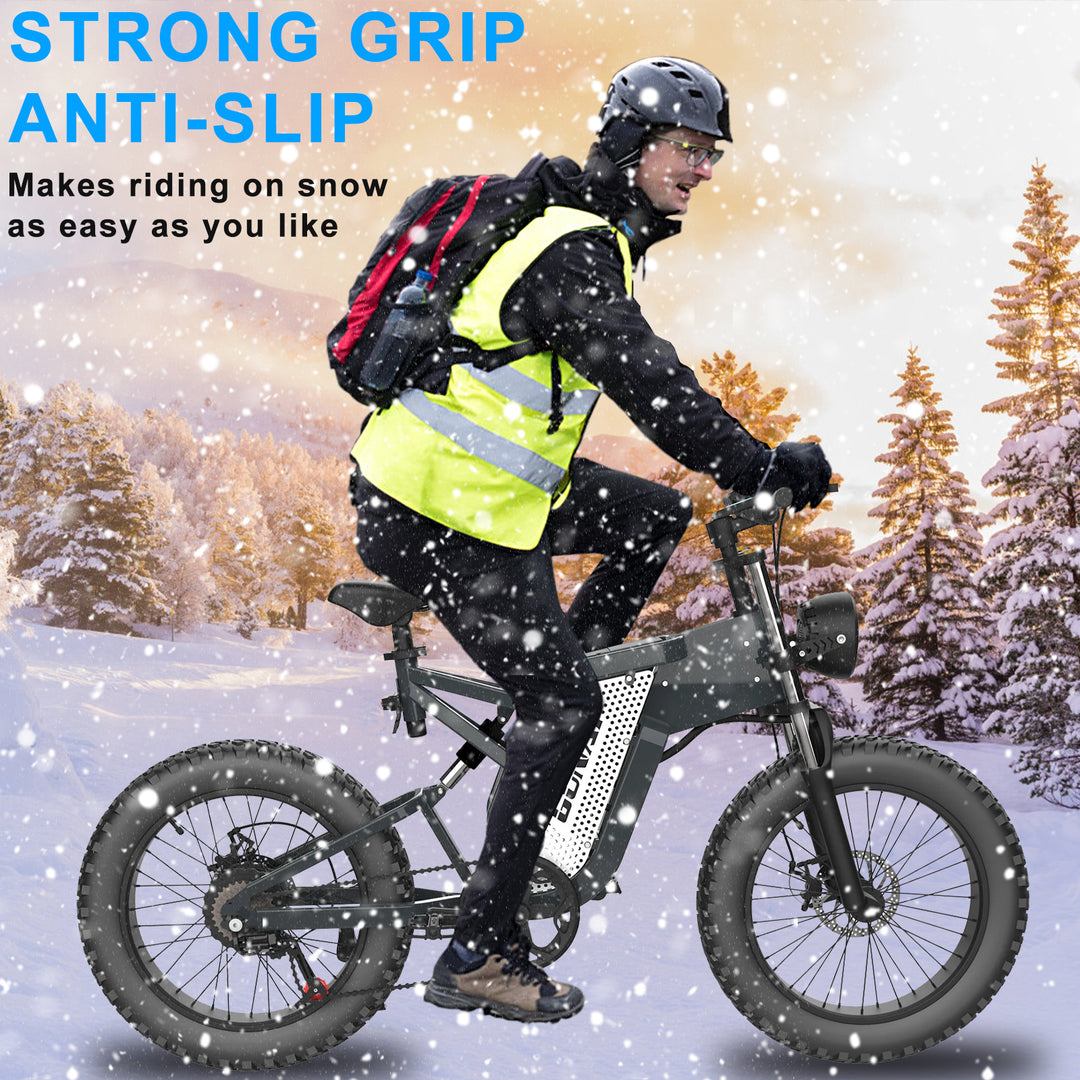 .GUNAI MX25 20" Off-road ElectricMountain Bike 1000W 48V 25AH2.GUNAIMX25 Off-Road ElectricBike 4x20 Inch Wide Tires forAdult Fat Tires 1000WBrushless Motor 48V 25AhBattery