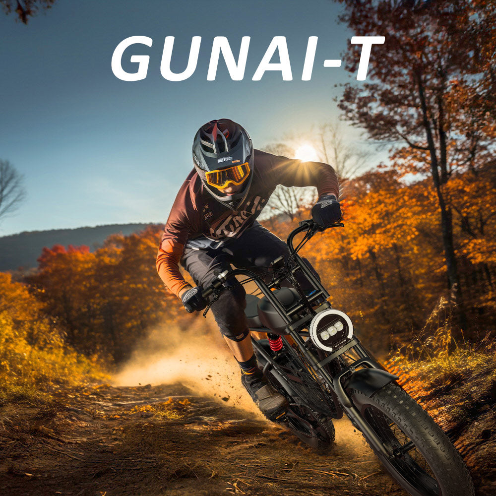 2.GUNAl-T Al-Terrain ElectricBike for Adults 20lnch Fat TireMotorcycle with 1000w Motor48V 21AH Battery and cargoBasket,Hydraulic Disc Brake